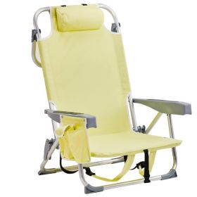 63x65x82cm, Yellow, Aluminium Beach Chair, Oxford Cloth