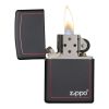 Zippo Windproof Lighter Black Matte w/Zippo Logo & Red Border