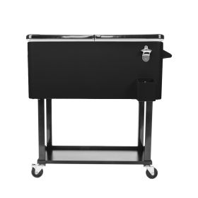 80qt Black Box Body Black Foot Tube Freezing And Insulation Cart