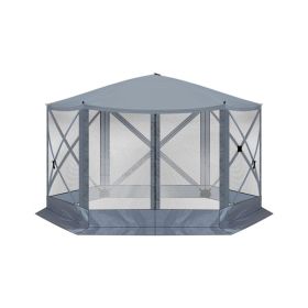 12X12ft Dark Gray Hexagonal Automatic Folding Tent