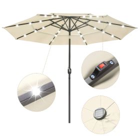 9Ft 3-Tiers 24LEDS Patio Umbrella