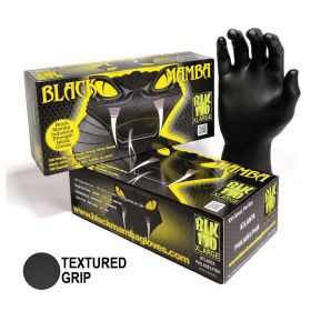 Black Mamba Black Powder Free Textured Nitrile Gloves (X-Large) 100 per Box