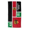 [Personalization Only] OFFICIAL NHL Colorblock Personalized Beach Towel - Chicago Blackhawks