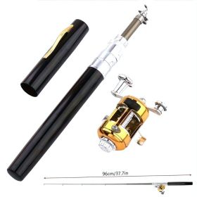 1 Black Portable Pen Style Super Mini Fishing Rod