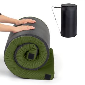 75x25x2.5in, Memory Foam, Army Green, Camping Mattress, With Pouch